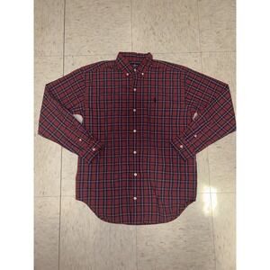 Ralph Lauren Men's Shirt Large Red Blue Green Button Down Pony Casual